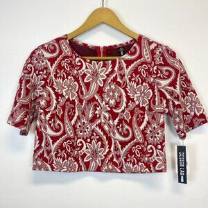 NWT Design Lab Red and White Crop Top
